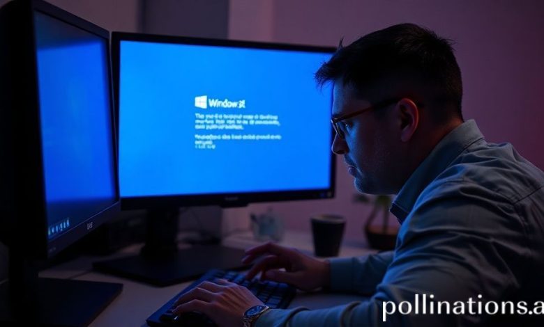 Tela azul do Windows com código de erro