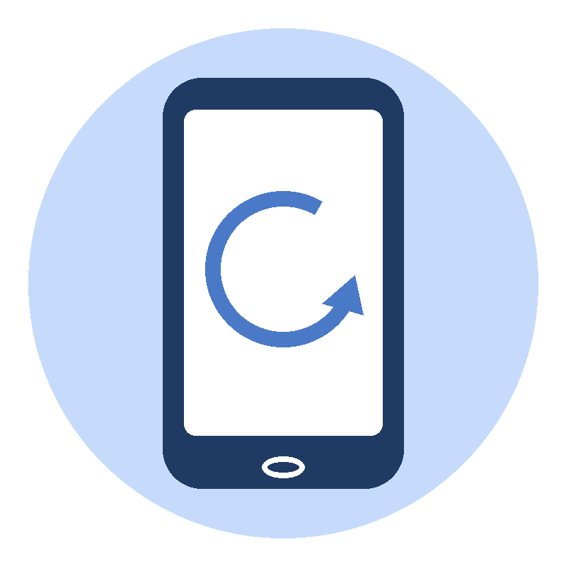 Como formatar celular Android: ilustração de celular com ícone de restaurar